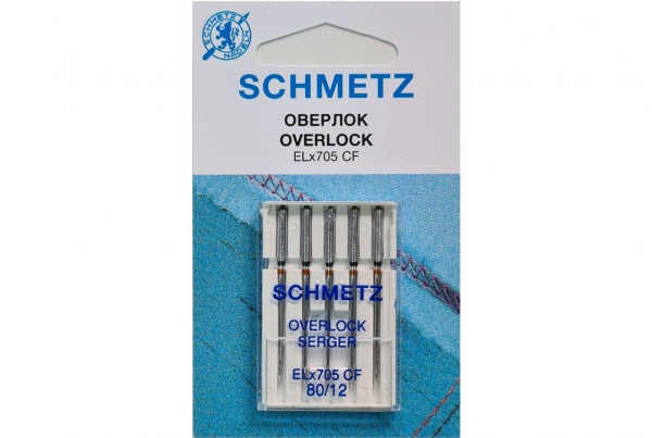Иглы Schmetz для оверлока ELx705 CF №80, 5 шт в Дрезне